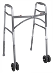 Drive Bariatric Aluminum Folding Walker, Two Button