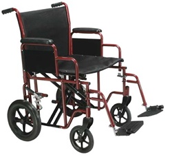 Drive Bariatric Steel Transport Wheelchair, 20 inch and 22 inch Seat Width, 450 Lbs. BTR2
