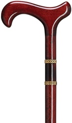 Unisex Cane with Classic Derby Handle, Bijoux Burgundy 36" long