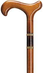 Unisex Cane with Classic Derby Handle, Bijoux Cherry 36" long