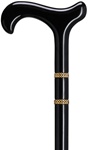 Unisex Cane with Classic Derby Handle, Bijoux Black 36" long