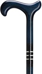 Unisex Cane with Classic Derby Handle, Casino Blue 36" long