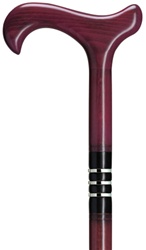 Unisex Cane with Classic Derby Handle, Casino Aubergine 36" long