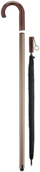 Crook Handle Cane w/ Umbrella Inside, Men's 36" Long