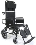 Karman Reclining High Strength Lightweight Aluminum Detachable-Arm Wheelchair KM-5000TP-18