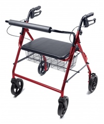 Lumex Walkabout Four-Wheel Imperial Rollator - Straight Backbar RJ4400