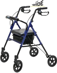 Lumex Rollator Set N' Go <u>WIDE</u> 15.75” Seat, With Adjustable Seat Height