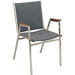 APPROVED VENDOR, F1200 Stack Chair Arms Fabric Gray