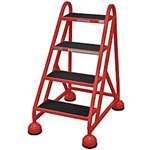 APPROVED VENDOR, F2129 Rolling Ladder Office 4 Step Red
