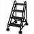 APPROVED VENDOR, F2129 Rolling Ladder Office 4 Step Black