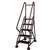 APPROVED VENDOR, F2132 Rolling Ladder 5 Step Brown w/Handrails