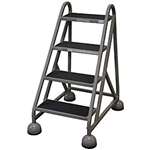 APPROVED VENDOR, F2129 Rolling Ladder Office 4 Step Gray