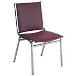 APPROVED VENDOR, F1198 Stack Chair Arms Vinyl Burgundy
