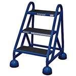 APPROVED VENDOR, F2127 Rolling Ladder Office 3 Step Blue