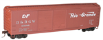 Accurail 52051 HO 50' Steel Double-Door Boxcar w/High Ladders & Roofwalk Kit Denver & Rio Grande Western #63684