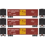 Athearn 2061 HO 50' Youngstown Plug Door Box Car MILW #3027/3041/3054 (3)