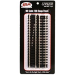 Atlas 822 HO Straight Snap-Track Nickel-Silver Rail 6" Ties Pkg 4