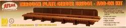 Atlas 882 HO Through Plate-Girder Bridge w/Code 100 Track Add-On Kit Single Track Bridge 8" Track 9"