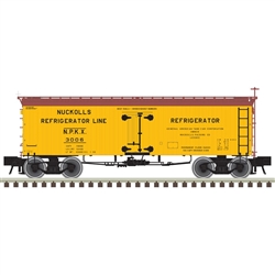 Atlas 3001431 O 36' Wood Reefer w/ Truss Rods 3-Rail Nuckolls Refrigerator Line