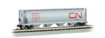 Bachmann 19163 N Canadian Cylindrical 4-Bay Grain Hopper Series Canadian National Large Noodle Logo