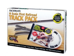 Bachmann 44896 N First Railroad Track Pack E-Z Track Nickel Rail & Roadbed