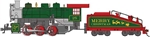 Bachmann 50624 HO USRA 0-6-0 with Slope-Back Tender DC with Smoke North Pole & Southern #25 Christmas
