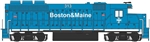 Bachmann 63564 N EMD GP40 No Dynamic Brakes Standard DC Boston & Maine 313