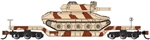 Bachmann 71387 N 52' Deressed-Center Flatcar with Sheridan Tank US Army Tan Camo