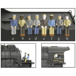 Broadway Limited 1007 HO Engineer & Fireman Figure Sets Style E F G H Pkg 4