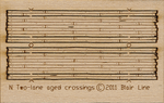 Blair Line 20 N Wood Grade Crossing Kit Laser-Cut Wood Kit Rough-Cut Two Lane Pkg 2