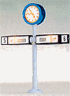 Brawa 5290 HO Illuminated Clock Platform w/Train Direction Signs 2" High