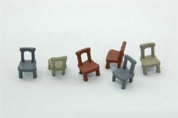 Durango Press 194 HO Open-Back Chairs Unpainted Metal Castings Pkg 6