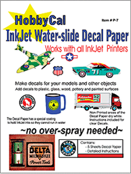 Evans Design P7 HobbyCal Ink Jet Water-Slide Decal Paper 8-1/2 x 11" White Pkg 5 