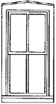 Grandt Line 3720 O Double-Hung Windows Four-Pane Scale 33 x 65" Pkg 4