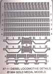 Gold Medal 8711 HO Diesel Locomotive Detailing Set Parts For 2 Locos