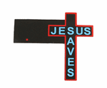 Micro Structures 9071 Animated Neon Side-Mount Double-Sided Building Sign Jesus Saves Cross Large