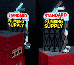 Micro Structures 9181 Standard Plumbing Supply Animated Neon Billboard