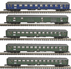 Marklin 87400 Z Express Train 5-Car Set German Federal Railroad DB Era IV green 441-87400