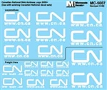 Microscale 5007 HO Canadian National Mini-Cal Web Address Logo Various Sizes 2007+