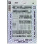 Microscale 90102 HO Alphabets & Numbers Railroad Gothic Black