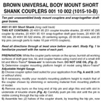 Micro Trains 001 10 002 #1015 Short Shank Body Mount Coupler Bulk Pack Kit Brown 10 Pairs