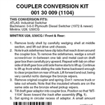 Micro Trains 001 30 009 Locomotive Coupler Conversion Kits Trix U28 U30 & 2 10 0 Tender Atlas Industrial Switcher