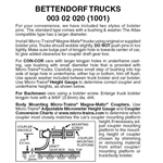 Micro Trains 003 02 020 Bettendorf Trucks Without Couplers 1 Pair