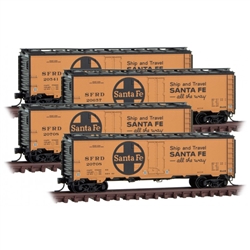 Micro Trains 993 00 183 N 40' Steel Ice Reefer 4-Pack Santa Fe 20541 20657 20708 20721