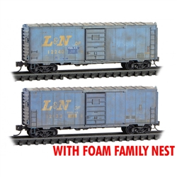 Micro Trains 993 05 025 N 40' Boxcar Weathered Louisville & Nashville L&N 2/ Foam Boxed