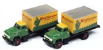 Classic Metal Works 50448 N 1954 Ford Box-Body Delivery Truck 2-Pack Assembled Mini Metals Mayflower