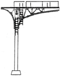 NJ International 4004 HO Cantilever Signal Bridge Kit 2-Track Black