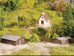 Noch 44315 Z Small Building Set Laser-Cut Kit Chapel and 2 Barns