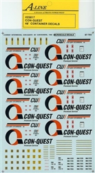 A Line 25817 HO Container Decals Con-Quest 48'