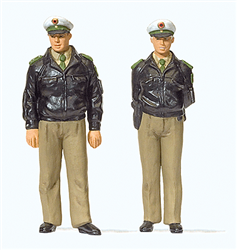 Preiser 65363 1/45 Standing Policemen 2 Officers in Green Federal Republic of Germany Uniforms